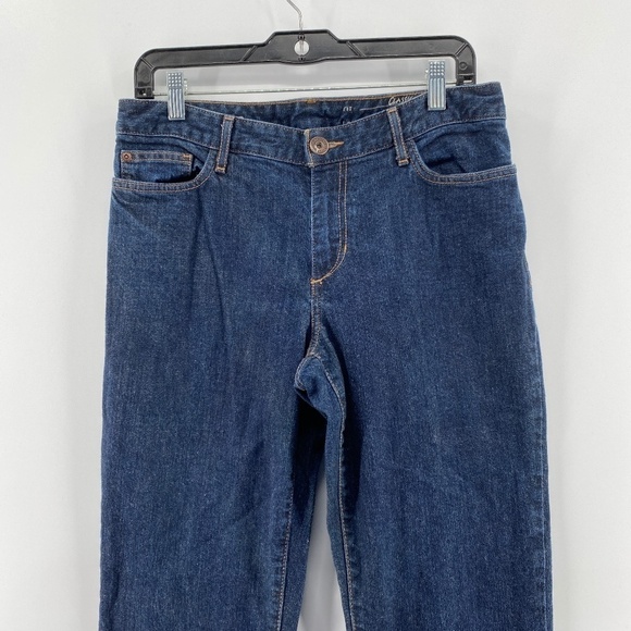 Eddie Bauer Jeans Women's Size 10 Specially Died Blue Denim Button Zip Closure - Picture 2 of 14